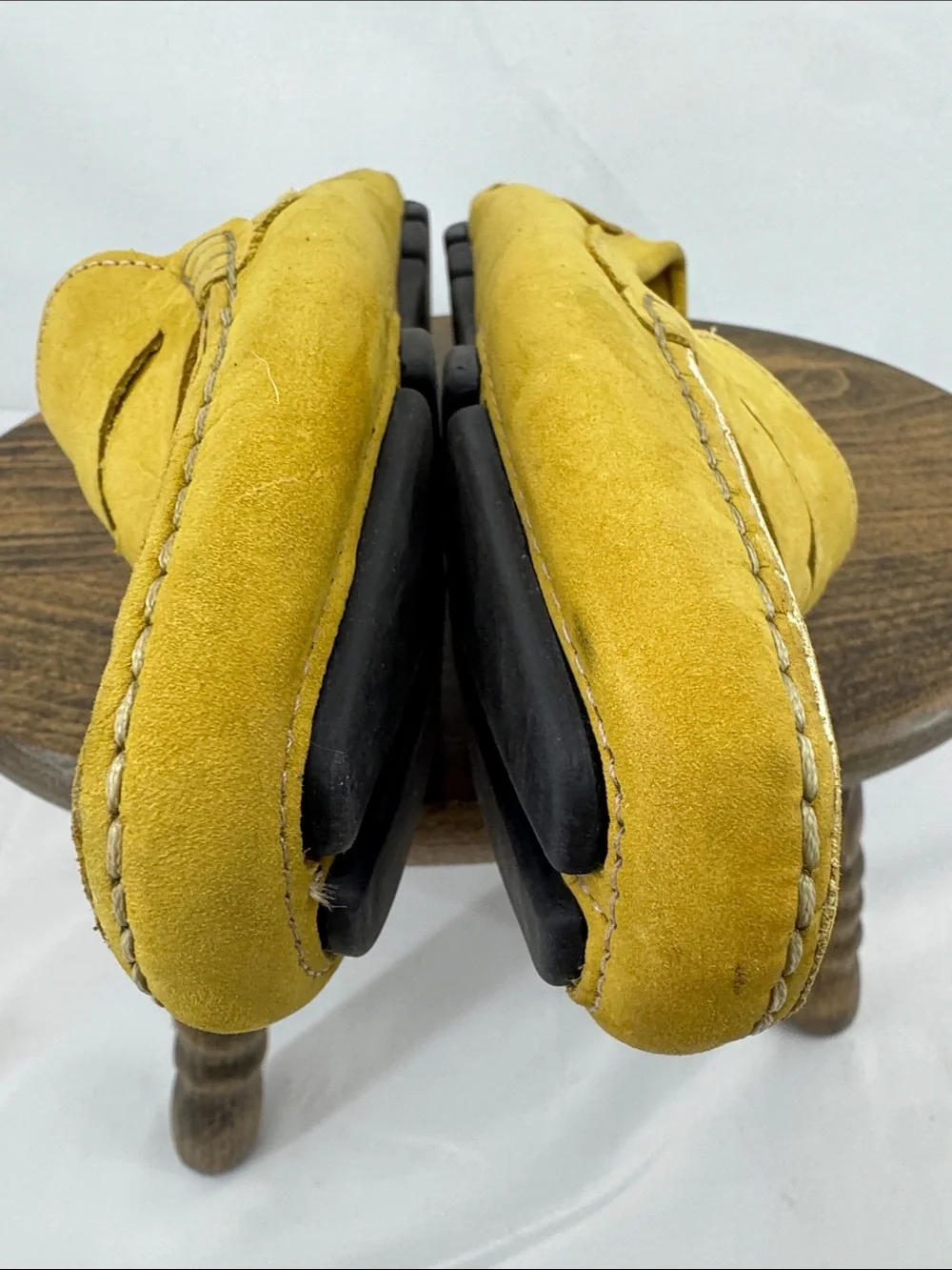 Massimo Matteo Firenze Womens Yellow Leather Driving Mocs Penny Loafers, 7